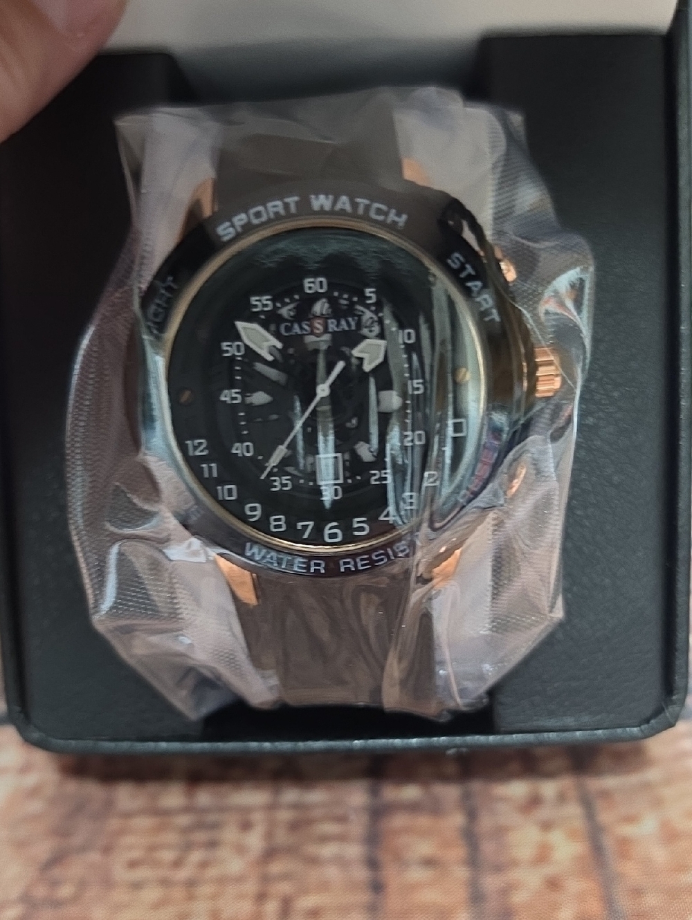 Sport Watch in Black and Rose Gold